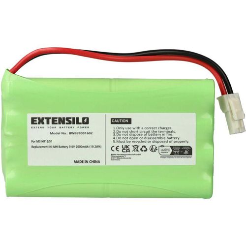 Extensilo - Akku kompatibel mit Somfy Evolvia Passeo 800 Schiebetorantrieb Torantrieb Drehtorantrieb (2000 mAh, 9,6 v, NiMH)