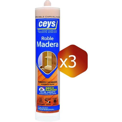 Pack de 3 cartuchos Ceys Sellador para madera (Roble) (∼300 ml.)