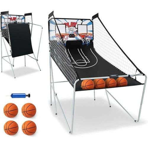Costway - Arcade-Basketballspiel für 1-4 Spieler, 8 Spielmodi Basketballautomat mit elektronischem Scorer, 4 Basketbällen und Pumpe