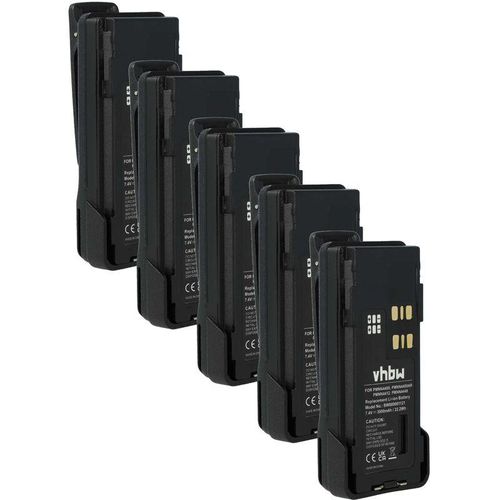 5x Akku kompatibel mit Motorola XPR7580e, XPR7580 Funkgerät, Walkie Talkie (3000 mAh, 7,4 v, Li-Ion) + Gürtelclip - Vhbw