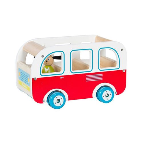 Holz-Bus SIGHTSEEING mit Spielfigur 2-teilig in rot