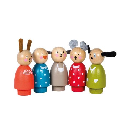 Puppenhaus-Figuren LA GRANDE FAMILLE 5-teilig aus Holz