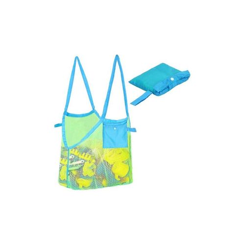 Springos - Netzstrandtasche Umhängetasche 45 x 30 x 45 cm Schultertasche mit Außentasche für Kinderspielzeug Strandspielzeug Aufbewahrungstasche