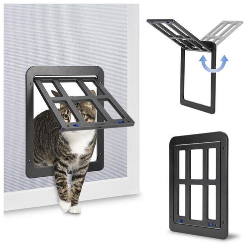 Katzenklappe für Fliegengittertür Katzentür Katzendurchgang Hundeklappe Indoor 34x44cm - Vingo