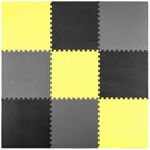 Schaumstoff-Puzzlematte 180 x 180 cm, 9 Stück, graugelb
