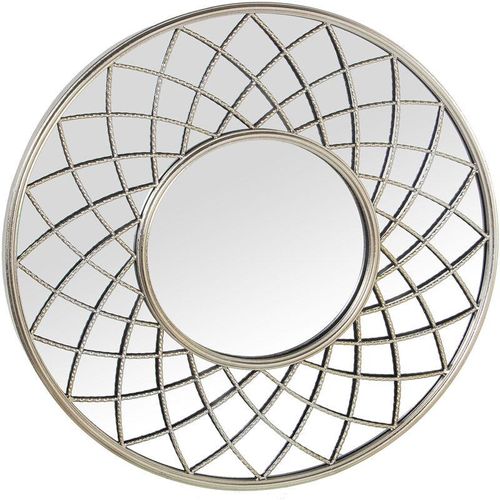 Rundes Mirror Metal Silber ° 84x5 cm, int: ° 38cmpour alle Stile, um dem Haus eine Note zu verleihen