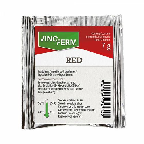 Weinhefe, Trockenhefe Wein Vinoferm Red, 7g
