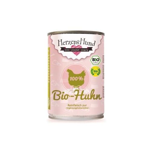 HerzensHund Reinfleisch pur BIO 12x400g Bio Huhn