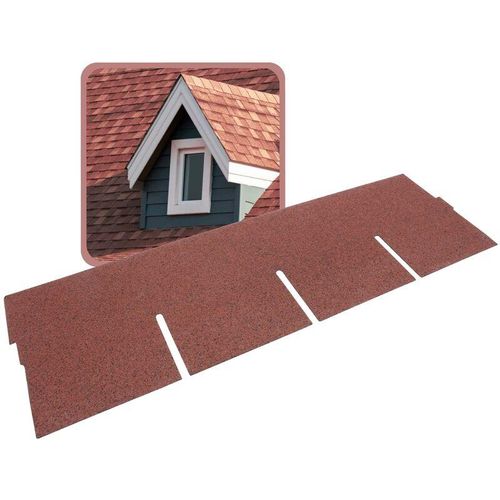 Dachschindeln Rechteck 1m x 32cm, 20 Stück, Bitumenschindeln für Gartenhaus, Carport - Rot - Rot - Daprona