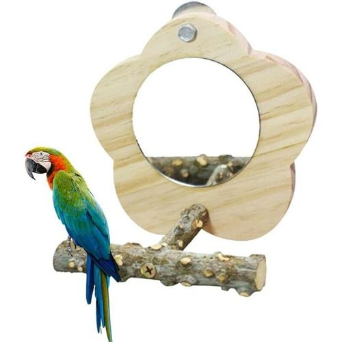 Vogelspielzeug, Papageien-Vogelspiegel, Vogelständer-Sitzstange mit Spiegel, Vogelspiegel mit Sitzstange