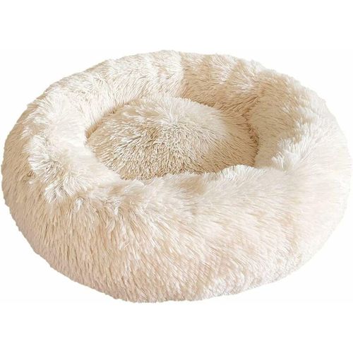 Minkurow - Katzenbett, Hundekissen 60 x 60 cm, Donut-Hundebett, kleines Hundebett, mittleres Hundebett, rundes Katzenbett aus weichem Plüsch,