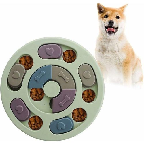 Hundepuzzle, Hundefutterspender, langlebiges interaktives Hundespielzeug, Spielzeug für das Qi-Training des Hundes, Qi verbessern (Grün) - Minkurow