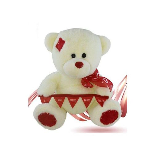 Trade Shop Traesio - teddybär mit schleife girlande ich liebe dich so sehr 30CM valentinstag 93864