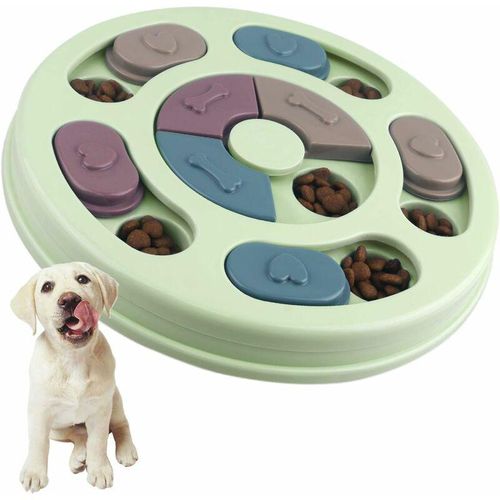 Hundespielzeug Intelligenz Hundefutter Welpenspielzeug, Zeitlupen-Hundespielzeug, rutschfestes Puzzle-Spielzeug für Hunde, Welpen und Katzen (Grün)