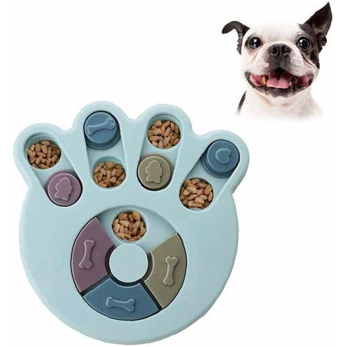 Hunde-Puzzle-Spielzeug-Futterspender, langlebiges interaktives Hundespielzeug, Hunde-Gehirnspiele, IQ-Verbesserung, Heimtierbedarf (Blau, Klaue)