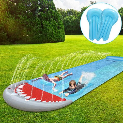 Vingo - Wasserrutsch Wasserrutschbahn Spielzeugspiele pvc Sommer Rasen 5.5x1.45m - blau