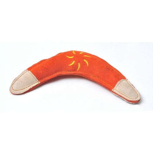 Hundespielzeug aus Leder - Boomerang, orange - Aumüller
