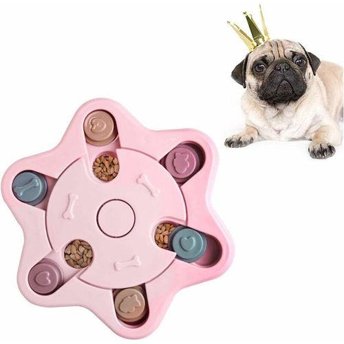 Hundepuzzle, Hundefutterspender, langlebiges interaktives Hundespielzeug, Qi-Trainingsspielzeug für Welpen (Rosa) - Minkurow