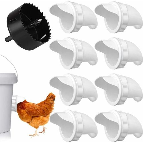 Minkurow - Ports Poultry Feeder Automatic Feeder Hens Poultry Pro Feeder diy Universal Chicken Feeder Anti-Waste Kit Anti Pest Poultry Feeder for