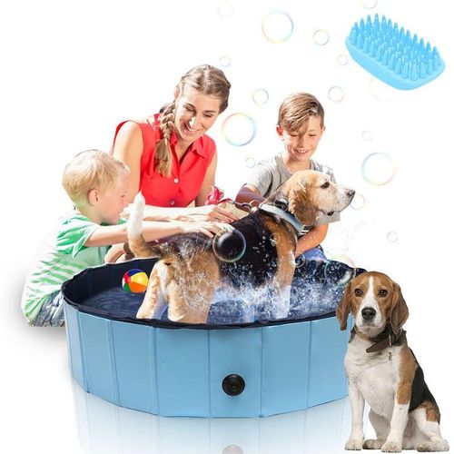 Hundepool Sonstiges Hundezubehör Faltbar Hunde und Katzen Faltbarer Kinder Gut Abgedichtet Kunststoff 120x30CM - Tolletour