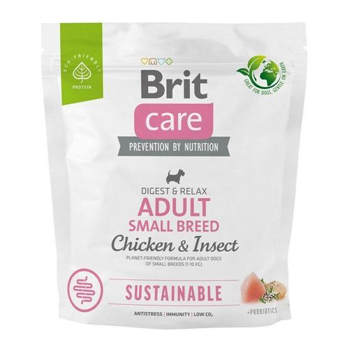 Brita - brit Care Dog Nachhaltiges erwachsenes Hundefutter für kleine Rassen, Huhn & Insekten - Trockenfutter für Hunde - 1 kg