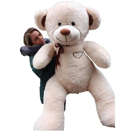 Riesiger großer Teddybär, weiches Kuscheltier, 75 x 85 cm – Beige und Braun