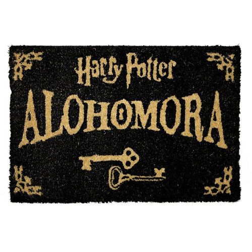 Harry Potter Fußmatte Alohomora schwarz, aus Kokosfaser, Unterseite aus PVC.