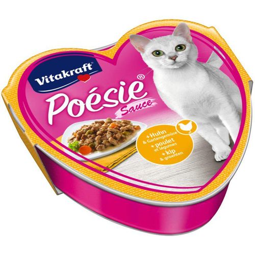Katzenfutter Poesie Sauce, Huhn und Gartengemüse - 30 Schalen - Vitakraft