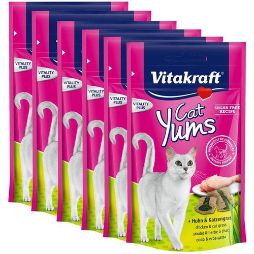 Vitakraft - Katzensnack Cat Yums, Huhn & Katzengras - 9 x 40g