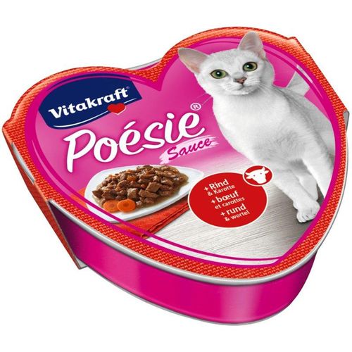 Katzenfutter Poesie Sauce, Rind und Karotte - 30 Schalen - Vitakraft