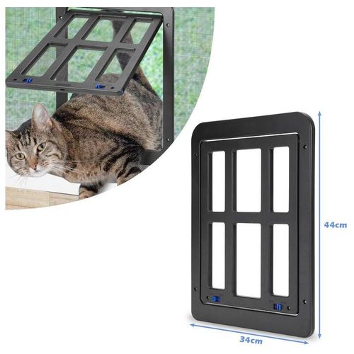 Hengda - Katzenklappe Katzentür Magnet-Verschluss Hundeklappe für Insektenschutz Cat 34x44cm