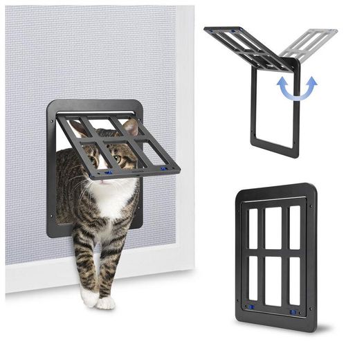 Katzenklappe für Fliegengittertür Katzentür Katzendurchgang Hundeklappe Indoor 25x31.5cm - Hengda