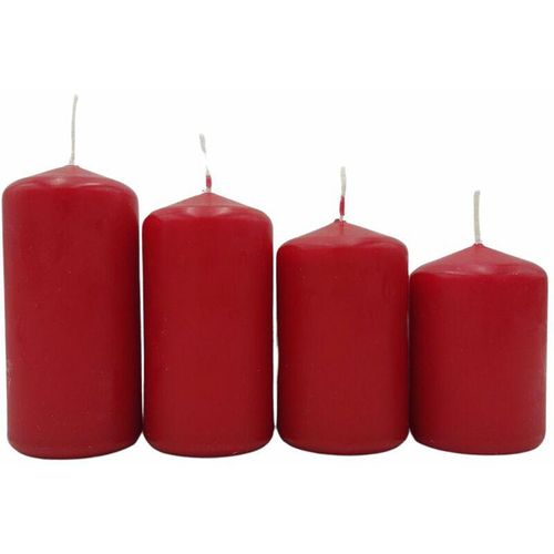Adventskerzen 4er-Set Stumpenkerzen Weihnachtskerze Stufenkerzen Stumpen Kerze