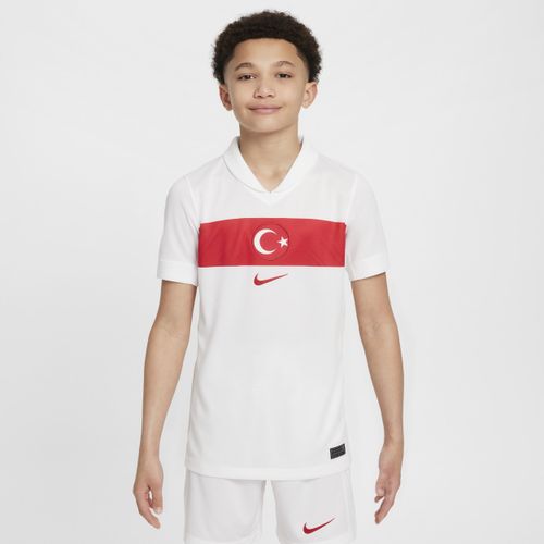 Turkije 2024/25 Stadium Thuis Nike Dri-FIT replica voetbalshirt voor kids - Wit