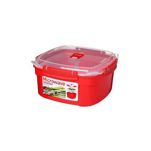 sistema® Mikrowellen-Dampfgarer rot, transparent 2,4 l, 1 St.