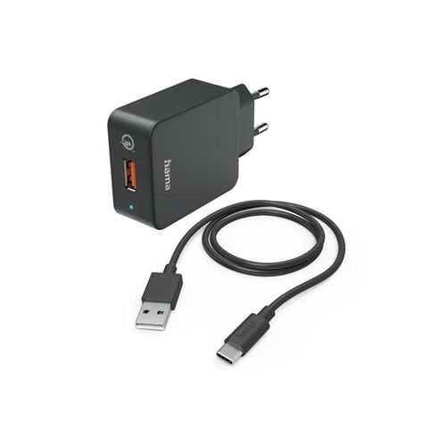 Hama Charger 220V with USB-C Cable Qualcomm 19.5W Black