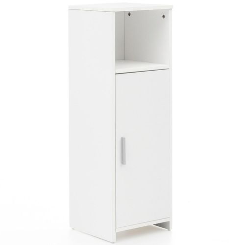 FinBuy Badschrank Spanplatte Beistellschrank Badregal Weiß Schmal Freistehend