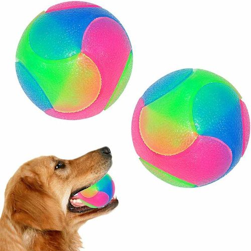 2 Stück Big Ball Spielzeug für Hund und Katze, leuchtende Hundebälle, led Springball Haustiere Katzen Bälle lustiges Spielzeug für Golden Retriever,