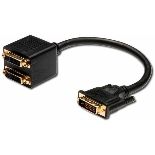 Y ASSMANN DVI-Grafikadapter, DVI-I (24 + 5) auf 2x DVI-I (24 + 5), max. 2560 x 1600 Pixel, 30Hz, schwarz