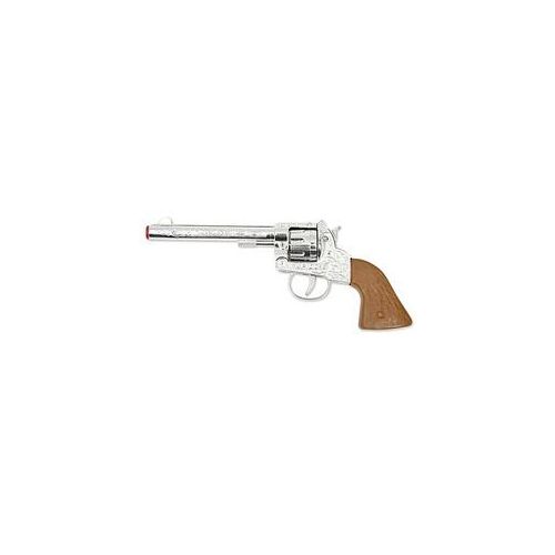 Spielzeugpistole "Cowboy", silber/braun, 21 cm