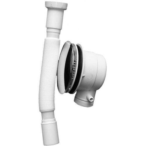 Ablaufgarnitur Typ A für Duschtassen mit 90mm Ablaufloch - flexibler Schlauch