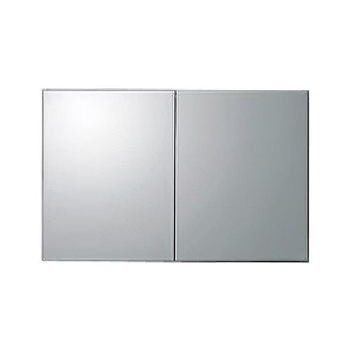 Aluminium-Spiegelschrank 2-türig - innen und außen Spiegel - 100 x 66 x 12 cm