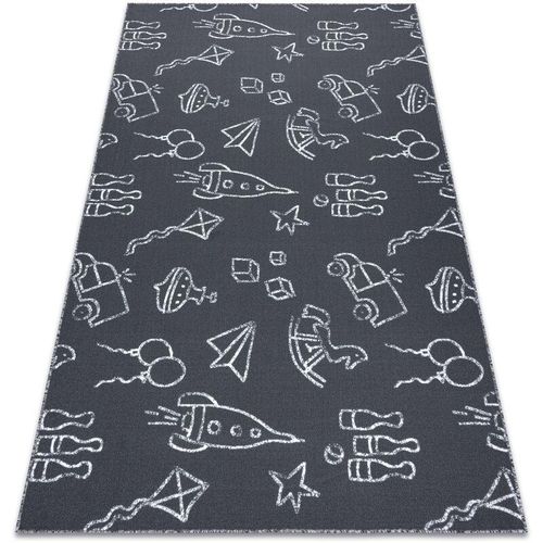 Rugsx - Teppich für Kinder toys Spielzeuge, Spiel - grau grey 150x500 cm