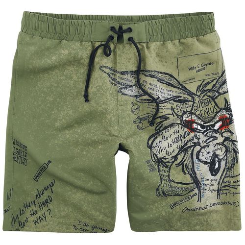 Looney Tunes Coyote Badeshort oliv in L