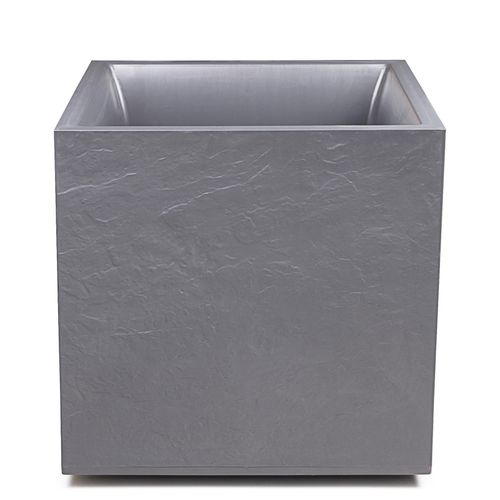 Pflanzkübel Vulkan 50 Pflanzwürfel mit Doppelwand hellgrau