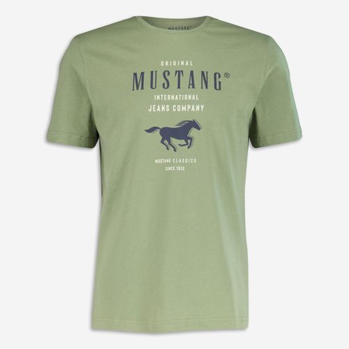 Grünes T-Shirt mit Logodruck