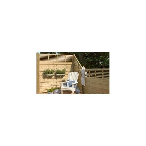 Gartenzaun Newline - Sichtschutzelement aus kesseldruckimprägniertem Kiefer und Fichtenholz mit Rankgitter in Größe 180 x 110 cm