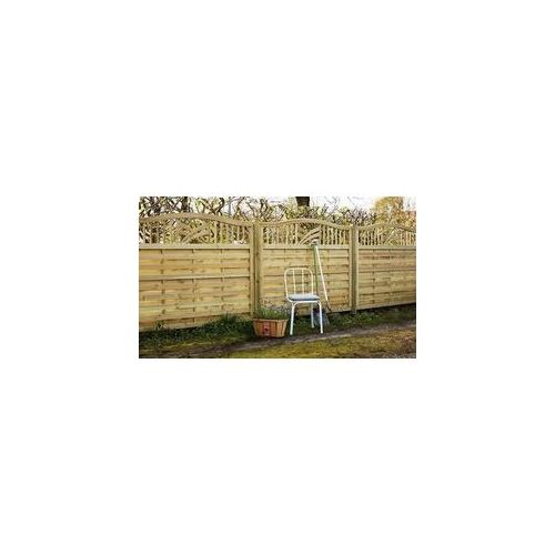 Gartenzaun Rondo - Sichtschutzelement aus kesseldruckimprägniertem Kiefer und Fichtenholz mit Rankgitter in Größe 180 x 104/112 cm