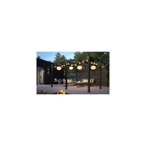 Terrassen Pergola aus Kiefer/ Fichte in der Größe 369 x 369 x 217 cm in Schwarz
