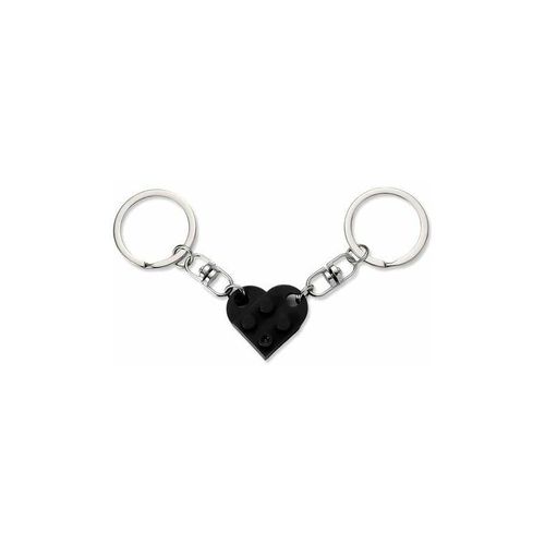 Herz-Schlüsselanhänger-Set (schwarz), 2-teiliges Herz-Schlüsselanhänger für zwei Herz-Schlüsselanhänger, Paar-Schlüsselanhänger,
